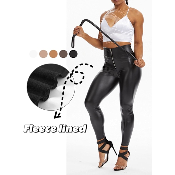 Kvinnors Leggings i konstläder Byxor PU Elastiskt formande höft