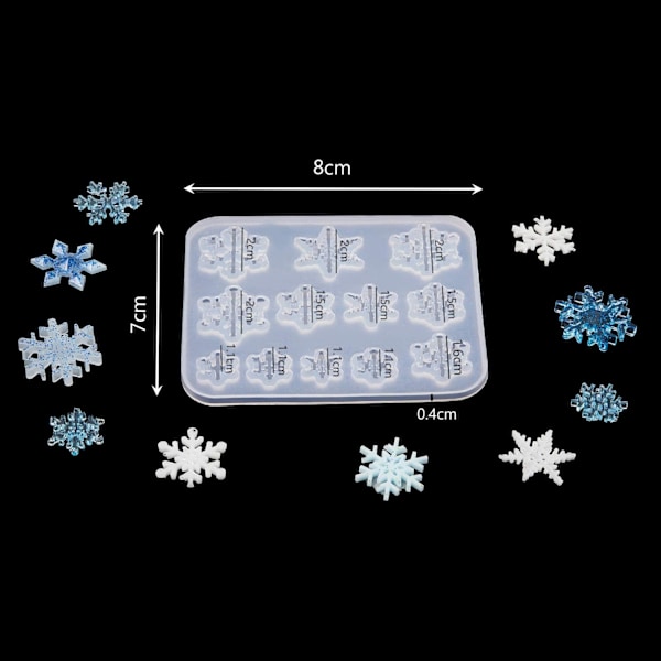 3 delar Snowflake Silikonformar - DIY Resin Form