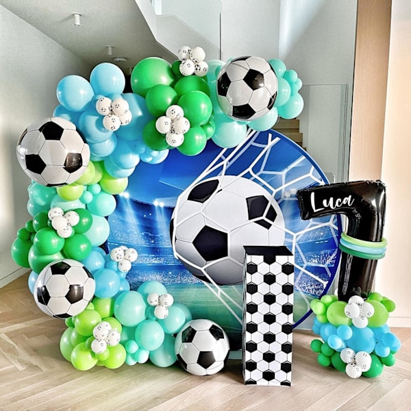 6-pakning 22 tommer blå fotballsballonger Giant 4D Mylar fotball