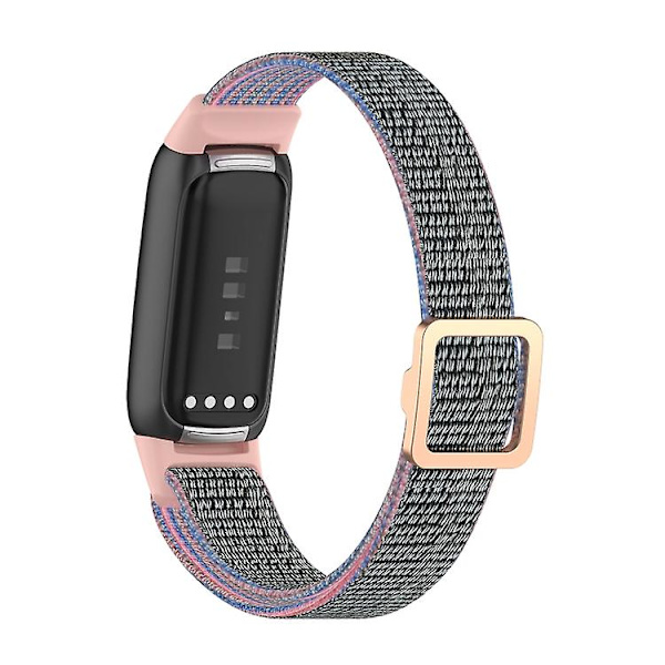 For Fitbit Luxe Justerbar Elastisk Nylon Urrem OVR Pink Sand