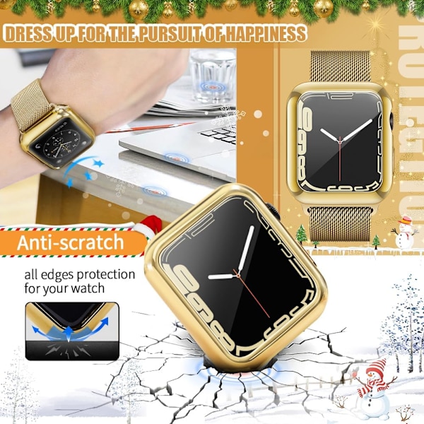 TPU Anti-Ridse Letvægts Beskyttende 38mm Iwatch Case Bumper og All-Around Case Kompatibel med Apple Watch Series 3/2/1, Guld Guld