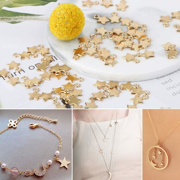 Alloy Star Charms: 100 stk. emalje stjerne charms vedhæng til DIY smykker
