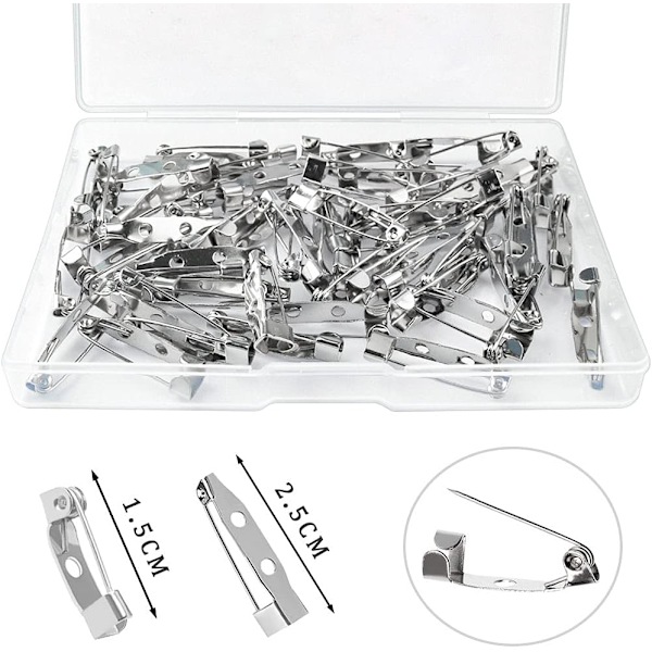 120 stk låsespiler baksider - for brosje, badge, bar pins og DIY-håndverk