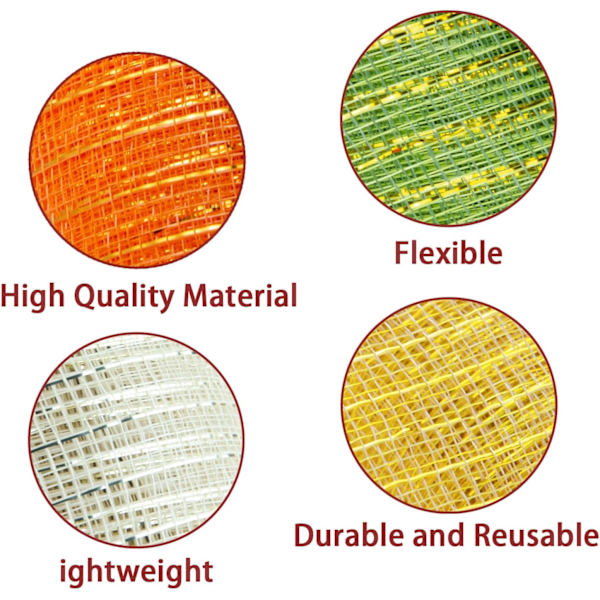 4 ruller Halloween Deco Mesh - 10 tommer x 10 yard Deco Mesh ruller - Metallic folie