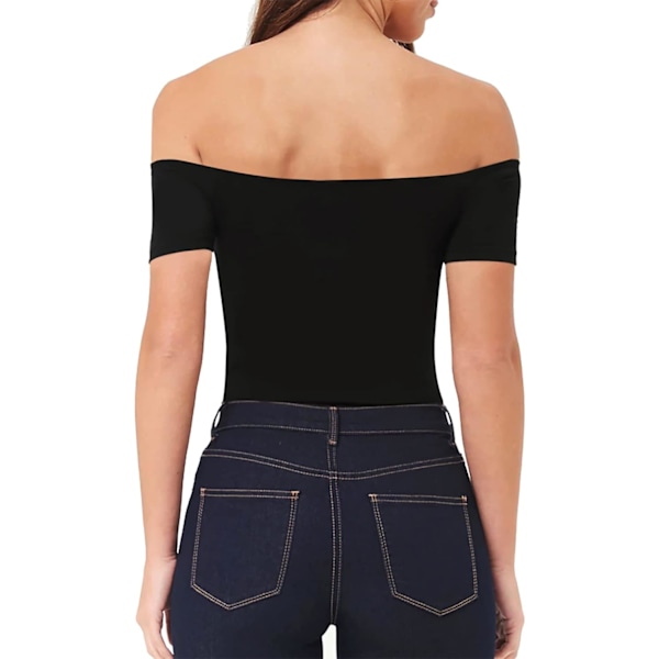 Kvinners Off Shoulder Kort Ermet Lang Ermet Topper T-skjorte Body Jumpsuit