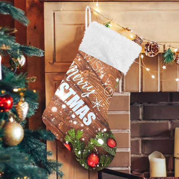 Julklapp, personliga julklappsstrumpor 2-pack Jul Gott Nytt År 18 tum Julstrumpor Hängande Ornament Eldstad för Träd