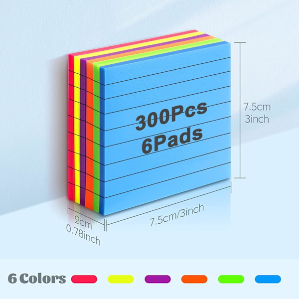 300 stk. gennemsigtige klæbende noter med linjerede gennemsigtige klæbende noter - vandtætte gennemsigtige beskedpåmindelser