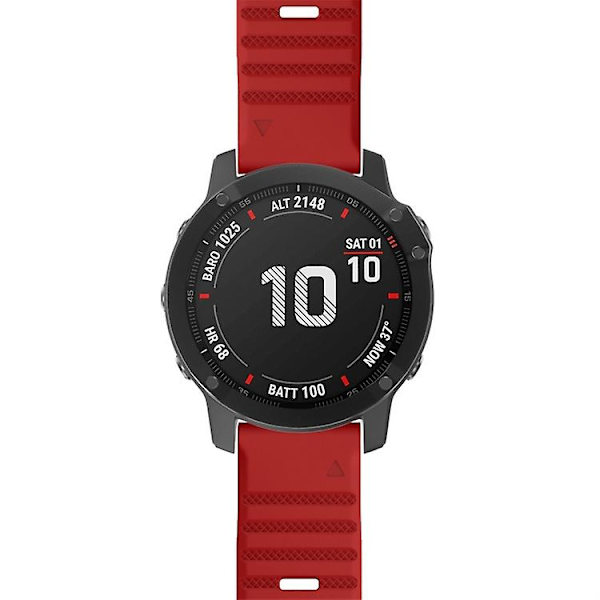 Til Garmin Fenix 6x 26mm Silikone Smart Watch Rem JCE Red