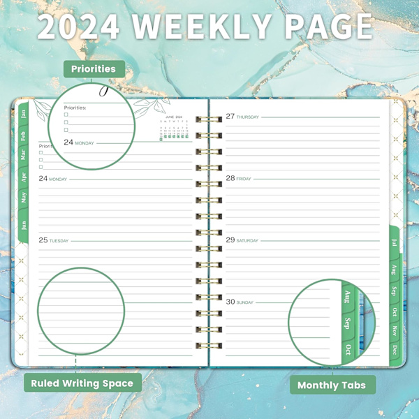 2024 Planlegger - Ukentlig og månedlig planlegger
