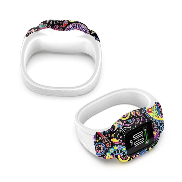 För Garmin Vivofit Jr3 Spännlöst Silikon Tryck Klockarmband PYV Peacock