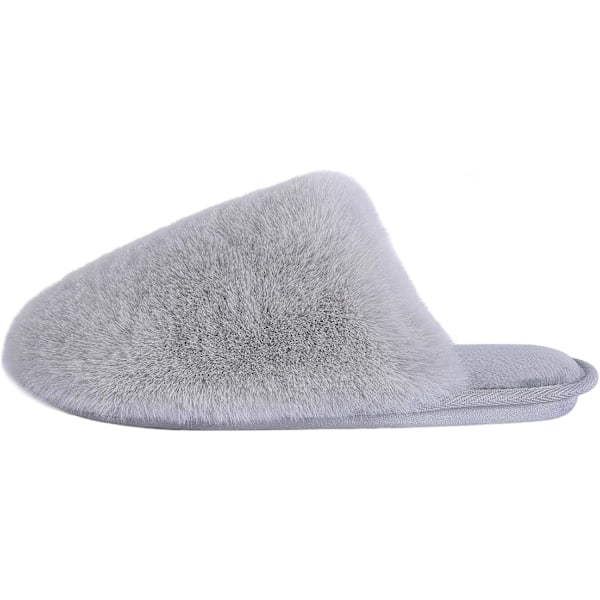Pälsmjuka tofflor. Huspälstofflor för kvinnor Slip on Memory Foam Fluffy