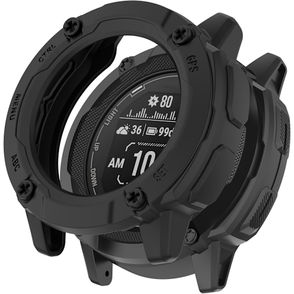 Suojakotelo Yhteensopiva Garmin Instinct 2X:n kanssa, Pehmeät pudotussuojat TPU Suojakotelot Älykellotarvikkeet (Musta) Musta
