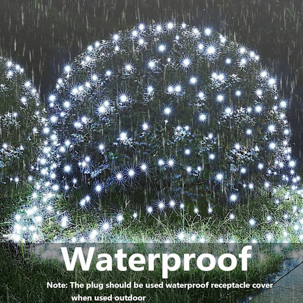 12ft x 5ft 360 LED Julgransnätljus, 8 lägen Busk Nätljus Anslutningsbara, Timer, Vattentäta för Julgranar, Buskar, Trädgård, Utomhus