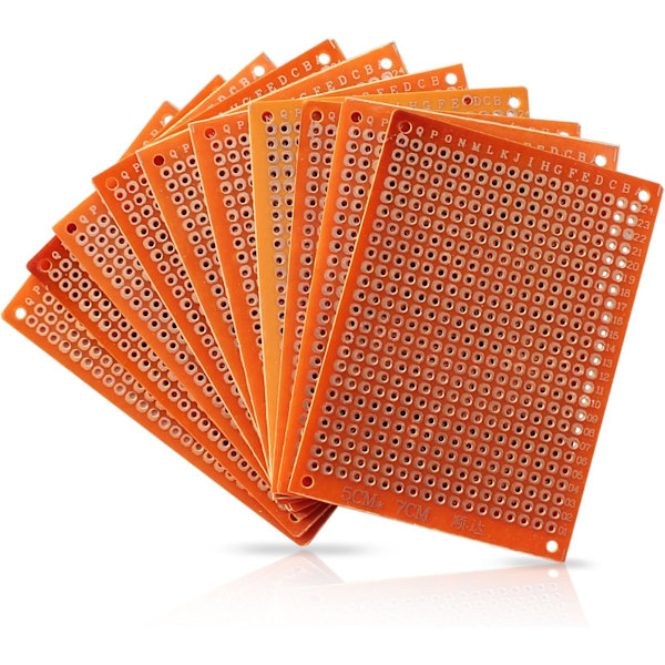 10 stk. Universal PCB Prototype Board Kit til DIY Lodning, 5cmx7cm