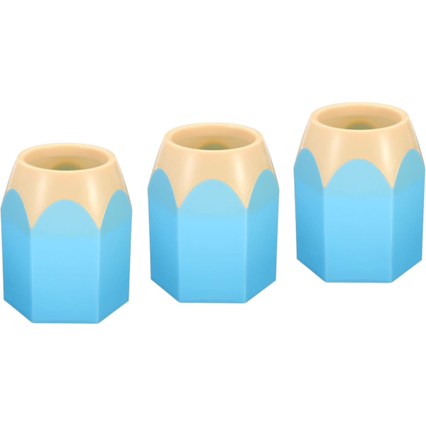Pennhållare, 3-pack pennhållare för skrivbord söta plast pennhållare för skrivbord pennhållare kopp arrangör pennhållare, blå blå blå