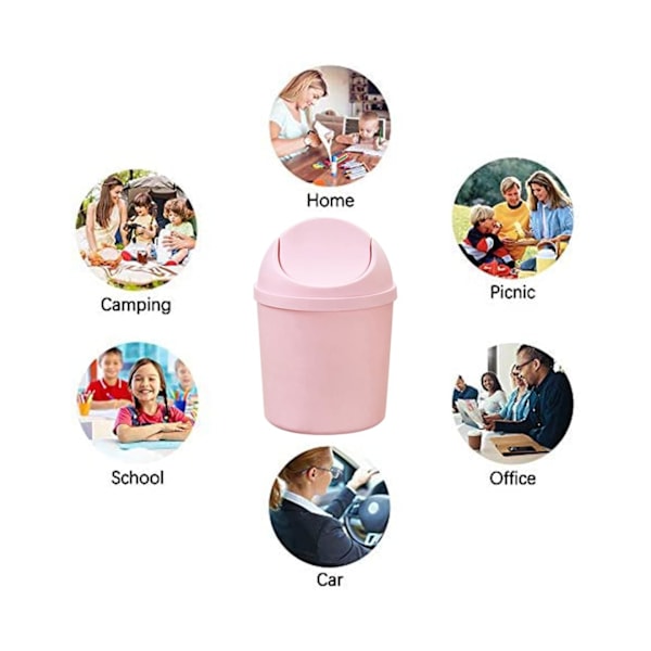Plast Mini Soptunna Soptunna med Svinglock Tiny Desktop W