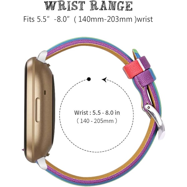 Färgglada läderband kompatibla med Fitbit Versa 4/Versa 3/