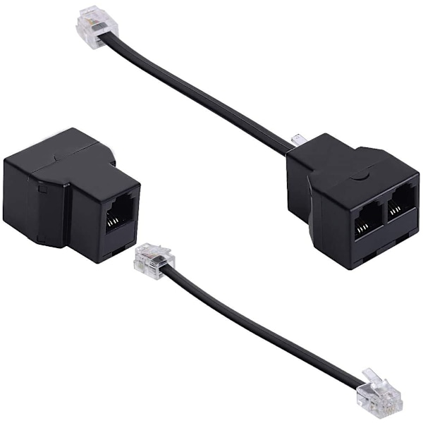 Telefonlinjekabeladapter - RJ11 6P4C Splitter för telefon och