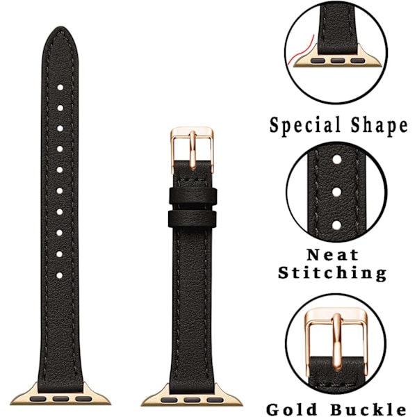 Smale skinnreimer som er kompatible med Apple Watch Band 38 mm