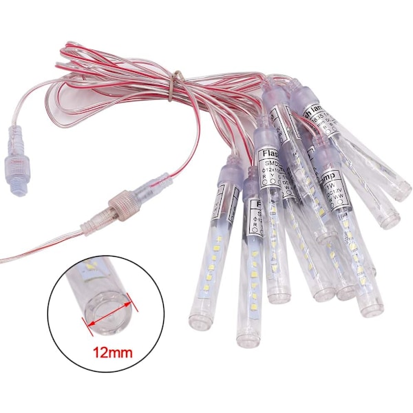 LED Meteorskur Lys, AC 110V Fallende Regn Julelys 10cm 10 Rør 120 LED, Fallende Regn Dråpe Istape Lyslenker for Juletrær Rosa