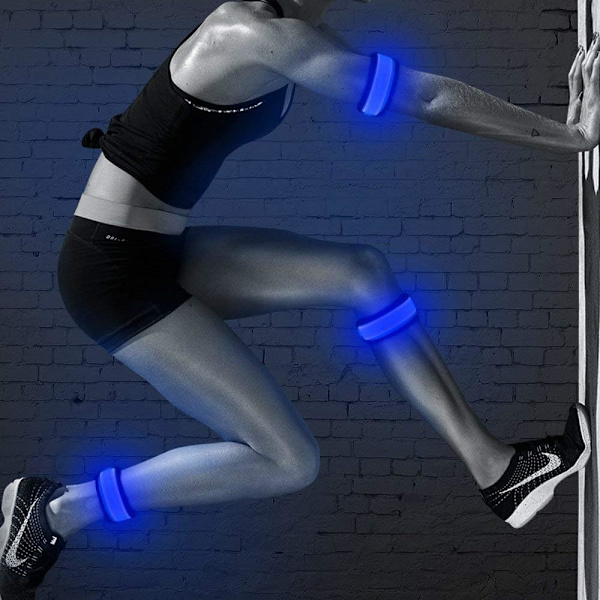 [4 stk. LED Slap Armbånd Lys Glow Band til Løb, Udskiftelig