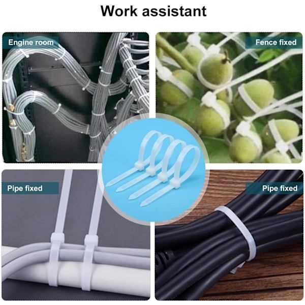 Dragkedja i olika storlekar 800-pack 4+6+8+10+12 tums kabel