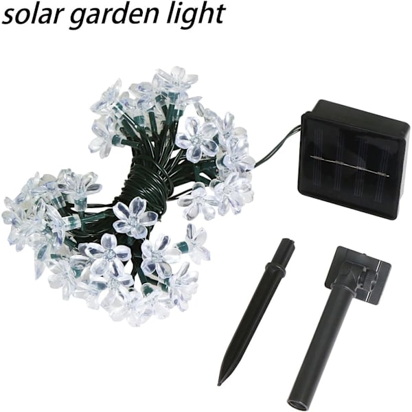 Utomhus solcellslinga LED blomformad solcellsaga ljus julträdgårdsdekoration vacker ljusslinga flerfärgad flerfärgad
