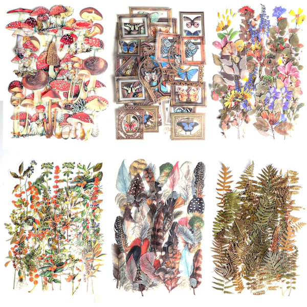 240-delt Vintage Scrapbooking Stickers Set
