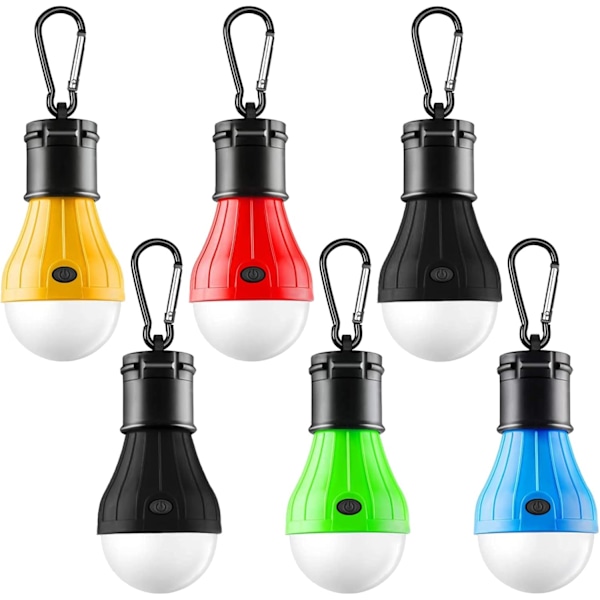 Udendørs Campinglamper - LED 3-Trins Teltlampe | Udendørs, Bærbar Nødlampe - 6-pak