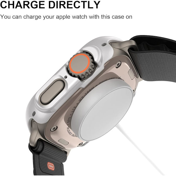 6-pack fodral för Apple Watch Ultra 49 mm inbyggt skärmskydd i härdat glas