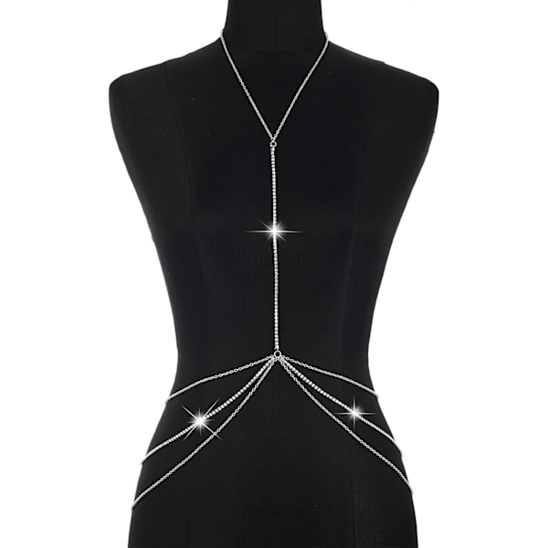 Rhinestone Body Chains Smycken för kvinnor och tjejer Sexiga