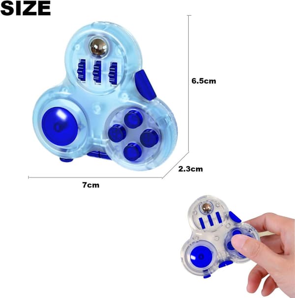Fingertupp Kontroller Pad - Spinnerleke for ADHD/Autisme - Stresslindring (Blå)