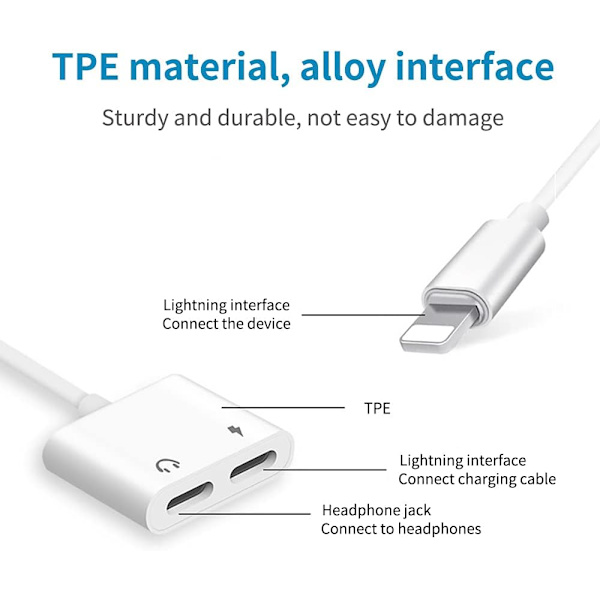 Iphone Hörlursadapter Dual Lightning Jack Extra