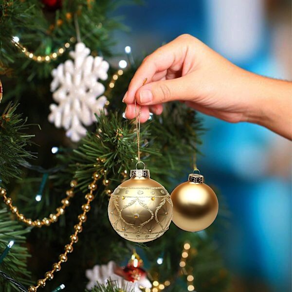 3,15\" Julgranskulor Bollar 9 st Julgransprydnad Set Guld
