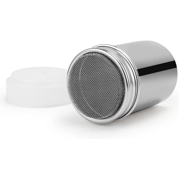 Rustfritt stål Sukker Shaker Duster - Kakaopulver Sifter med lokk