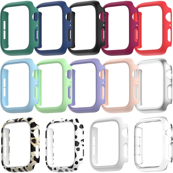 14-pakning Kompatibel med Apple Watch SE 40mm Deksel Serie 6 5 4, Hard PC Støtfanger Beskyttelsesramme Kompatibel med iWatch 40mm Tilbehør 14 PACK-01