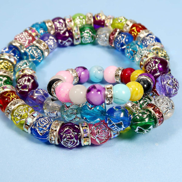 100st Spacer Beads 8mm - Silverpläterad tjeckisk kristall strass