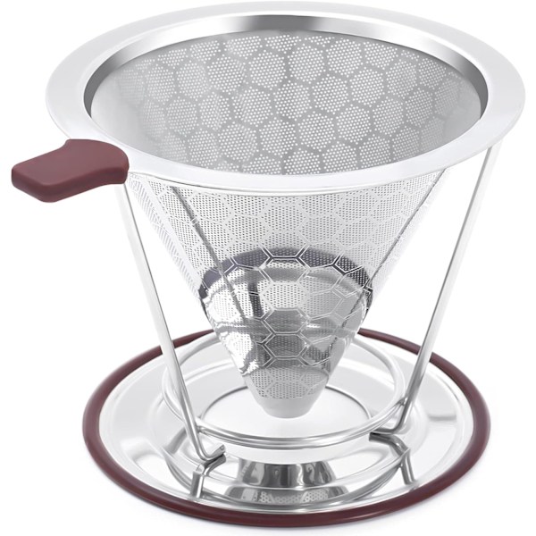 Hæld over kaffedripper - rustfrit stålfilter, papirfri kaffe