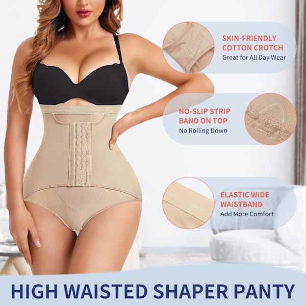 Rumpeformet truse for kvinner med høy midje, magekontroll, body shaper, midjestramming