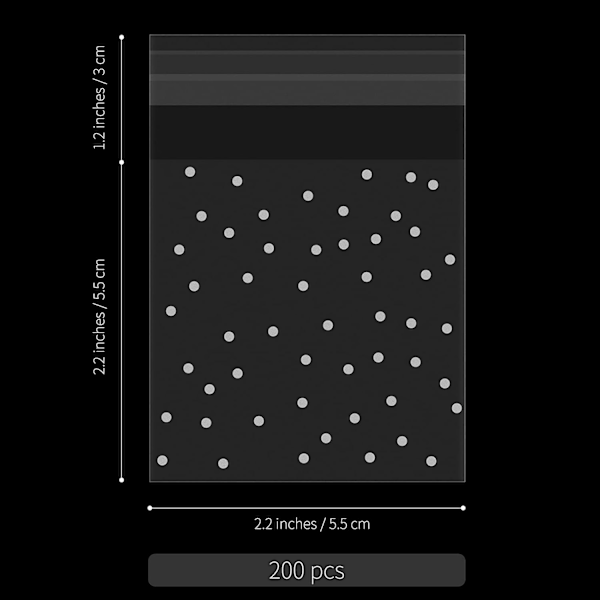 Selvklæbende Dot Opp-poser - Polka Dot Cookie-poser (200 stk.)