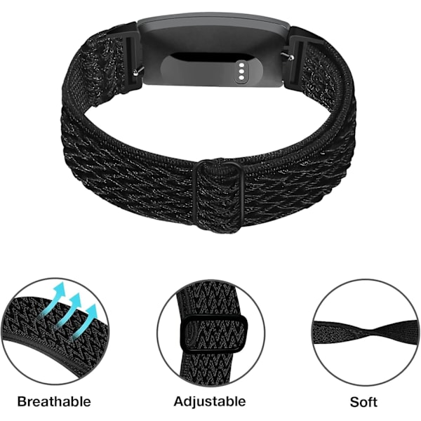 Elastiske nylonremme til Fitbit Inspire - 3-pak erstatningsremme