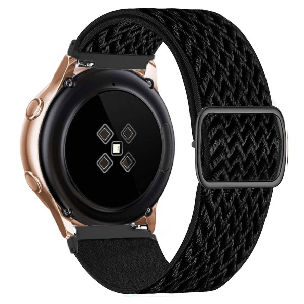 20 mm 22 mm band för Samsung Galaxy Watch 4/classic/3/5/ pro/active 2 Gear S3 Elastisk nylon Huawei Watch Gt 2 2e 3 Pro Strap black 20mm