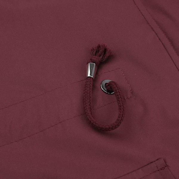 Kvinnor Lång Vattentät Jacka Med Huva Lätt Regnrock Vindjacka Utomhus Trenchcoat Red S