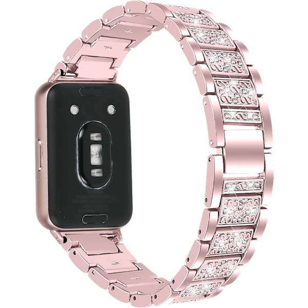 Metallklokkebånd Kompatibelt med   Galaxy Fit 3, Rhinestone Fashion Band for Women for Galaxy Fit3 SM-R390 rose pink  rose pink