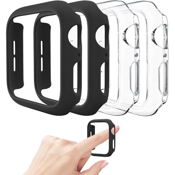4 kpl Yhteensopiva Apple Watch -kotelo 38 mm [EI näytönsuojaa] Series 3 2 1, kova PC-puskurikotelo suojakehys yhteensopiva iWatch 38 mm:lle,