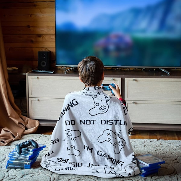 Gamer-gaver Fuzzy Throw Blanket (videospillromdekor, 40 x 50 tommer)