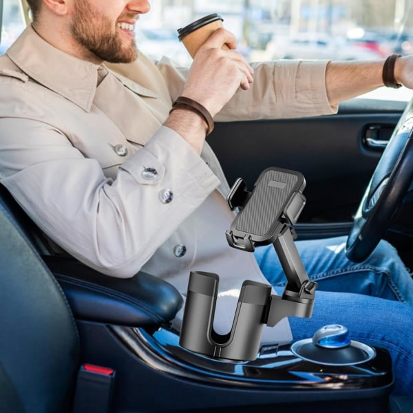 Car Cup Holder Phone Mount - Rotatable Car Cup Phone Holder Car Drink Holder - Adjustable Car Cup Holder Expander Cup Holder Cell Phone Holder for