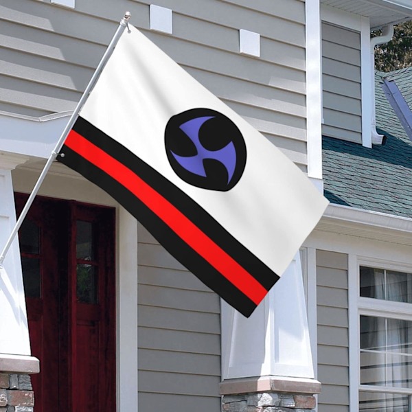 Ryukyu 3x5 fod Durable Udendørs Have Banner Feriefest Hjemmedekoration s Sort Sort