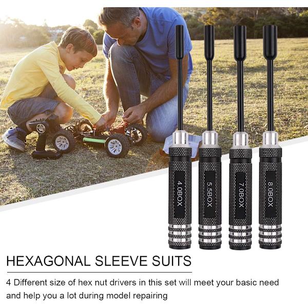 4PCS Hex Nut Drivers Skruvmejsel Verktyg Kit Set för RC Helikopter RC