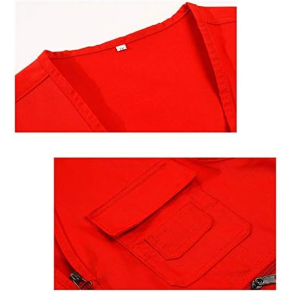 Herre Jagtvest Orange Sikkerhedsveste med Flere Lommer